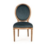 Zentique - Teal Velvet Medallion Side Chair