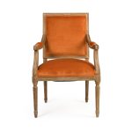 Zentique - Clementine Velvet Louis Arm Chair