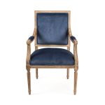 Zentique - Blue Velvet Louis Arm Chair