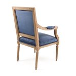 Zentique - Blue Velvet Louis Arm Chair