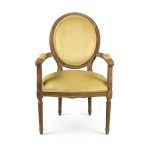 Zentique - Light Olive Velvet Medallion Arm Chair