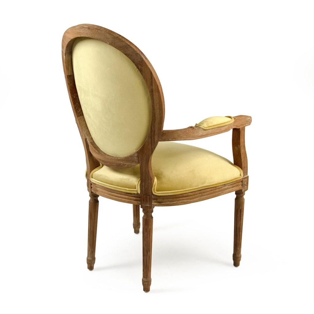Zentique - Light Olive Velvet Medallion Arm Chair