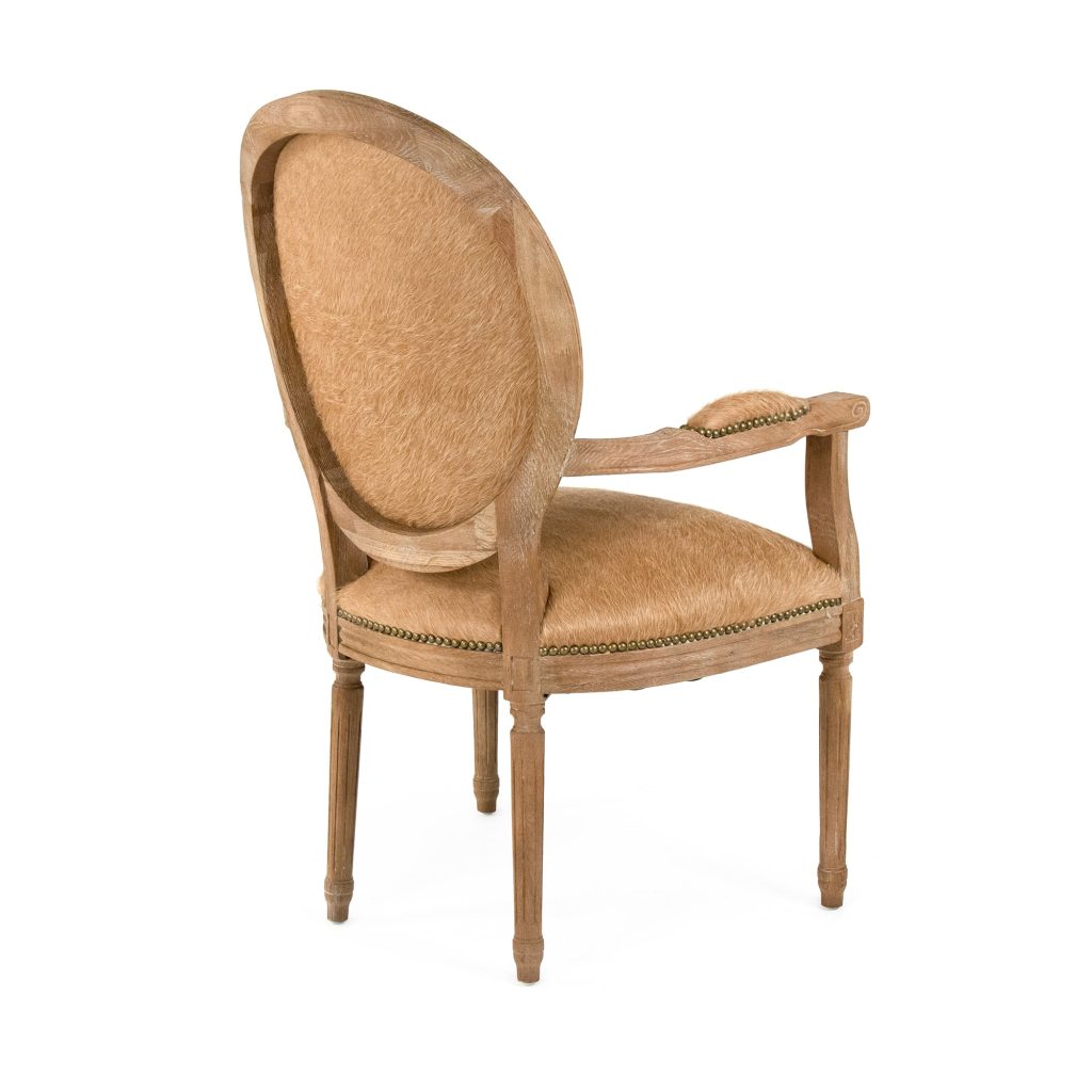 Zentique - Medallion Cowhide Arm Chair B009 E272 Cow B