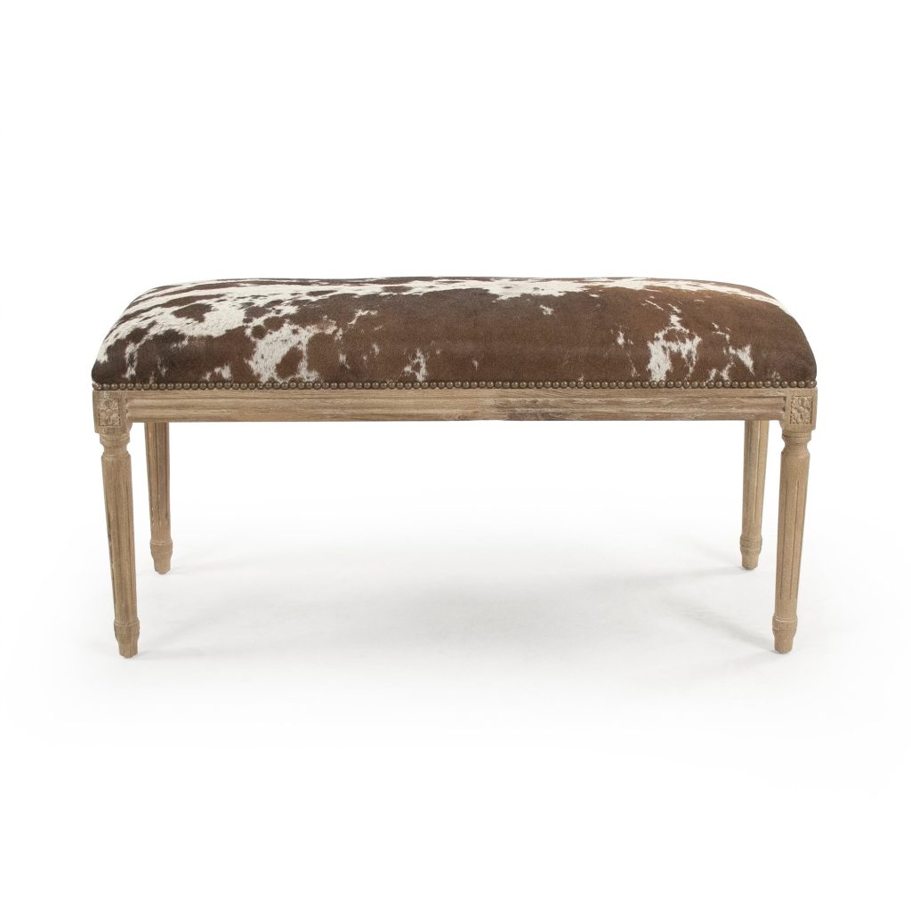 Zentique - Cow Hide Bench B014 E272 Cow EL SPBRW