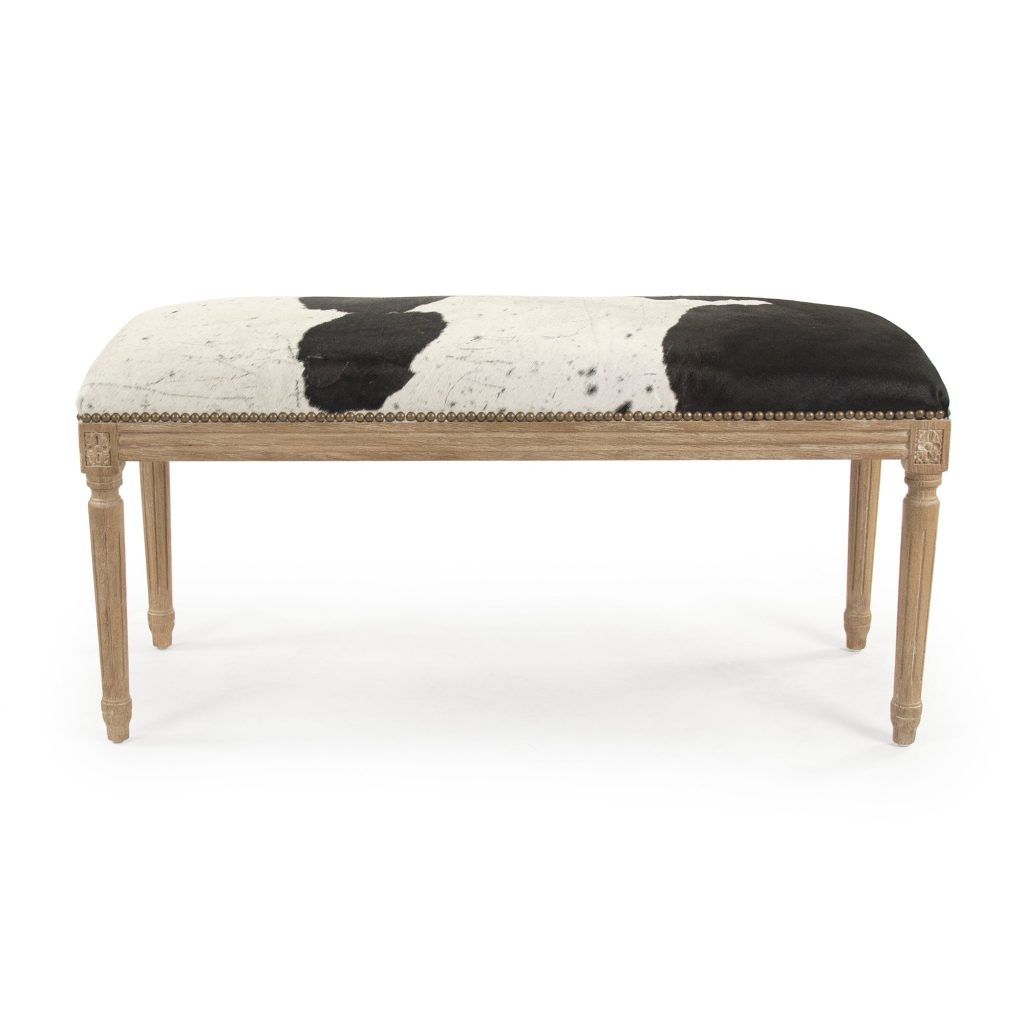 Zentique - Cow Hide Bench B014 E272 Cow SPBW