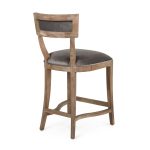 Zentique - Grey Velvet Carvell Counter Stool