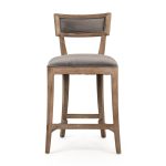 Zentique - Grey Velvet Carvell Counter Stool