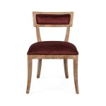 Zentique - Maroon Velvet Carvell Side Chair
