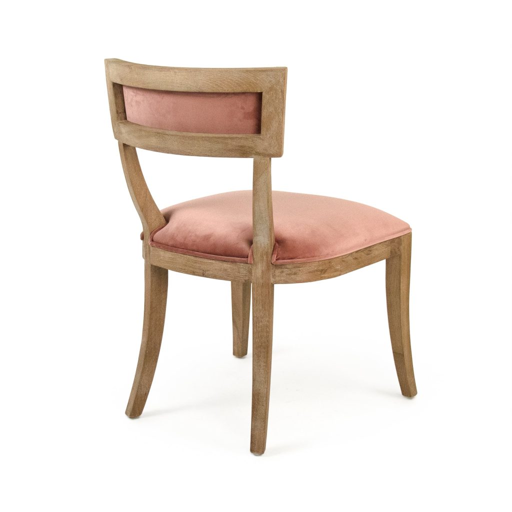 Zentique - Rose Velvet Carvell Side Chair