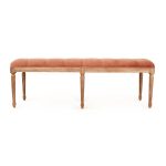 Zentique - Rose Velvet Louis Tufted Bench