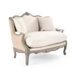 Zentique - Adele Settee Burlap Back