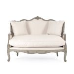 Zentique - Adele Settee Burlap Back
