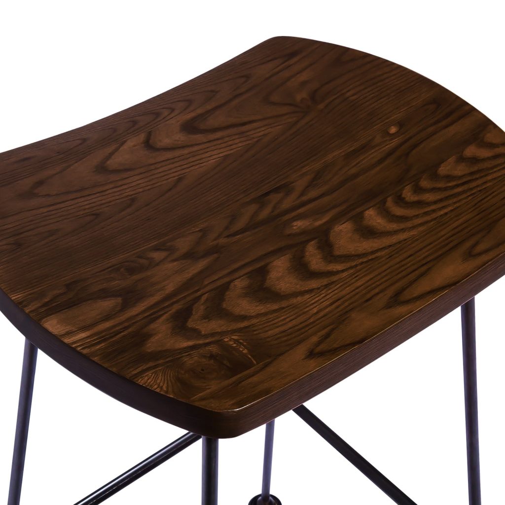 Zentique - Arthur Bar Stool w Wooden Seat