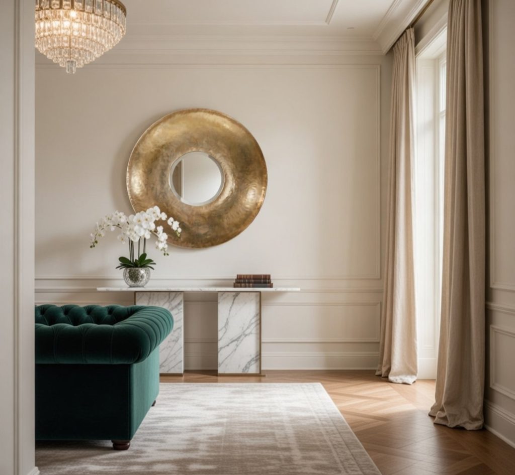 Zentique - Valdoro Hammered Metal Beveled Wall Mirror