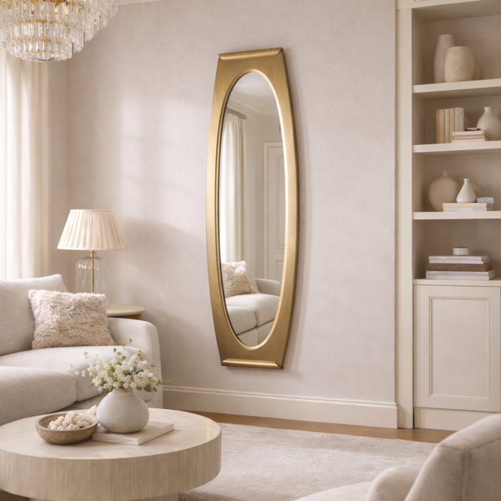 Zentique - Aurelia Grand Oval Metal Beveled Mirror