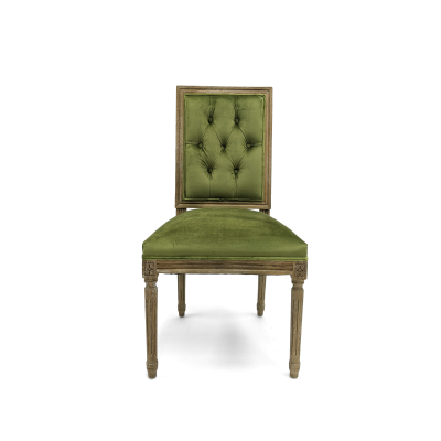 Zentique - Green Velvet Louis Side Chair