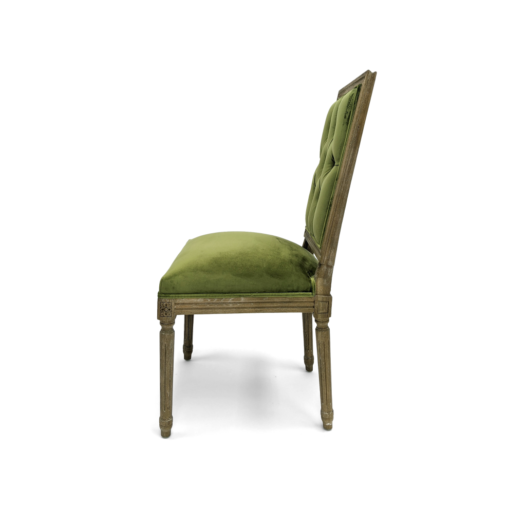 Zentique - Green Velvet Louis Side Chair