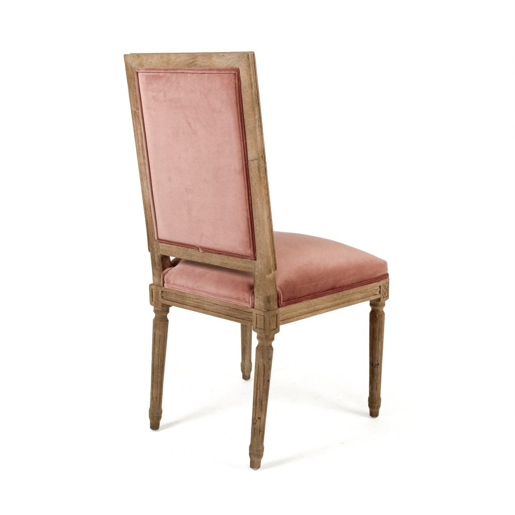 Zentique - Rose Velvet Louis Side Chair