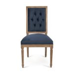 Zentique - Blue Velvet Louis Side Chair