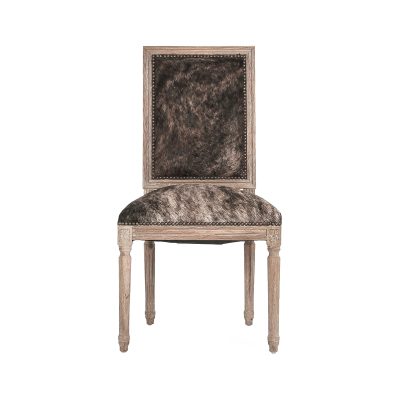 Zentique - Square Back Cow Hide Side Dining Chair