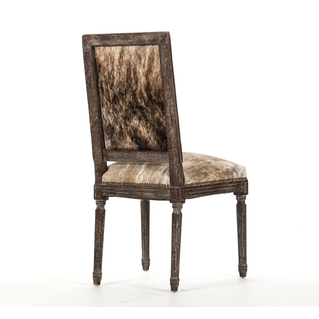 Zentique - Square Back Cow Hide Side Dining Chair FC010-4 E271 Cow EL