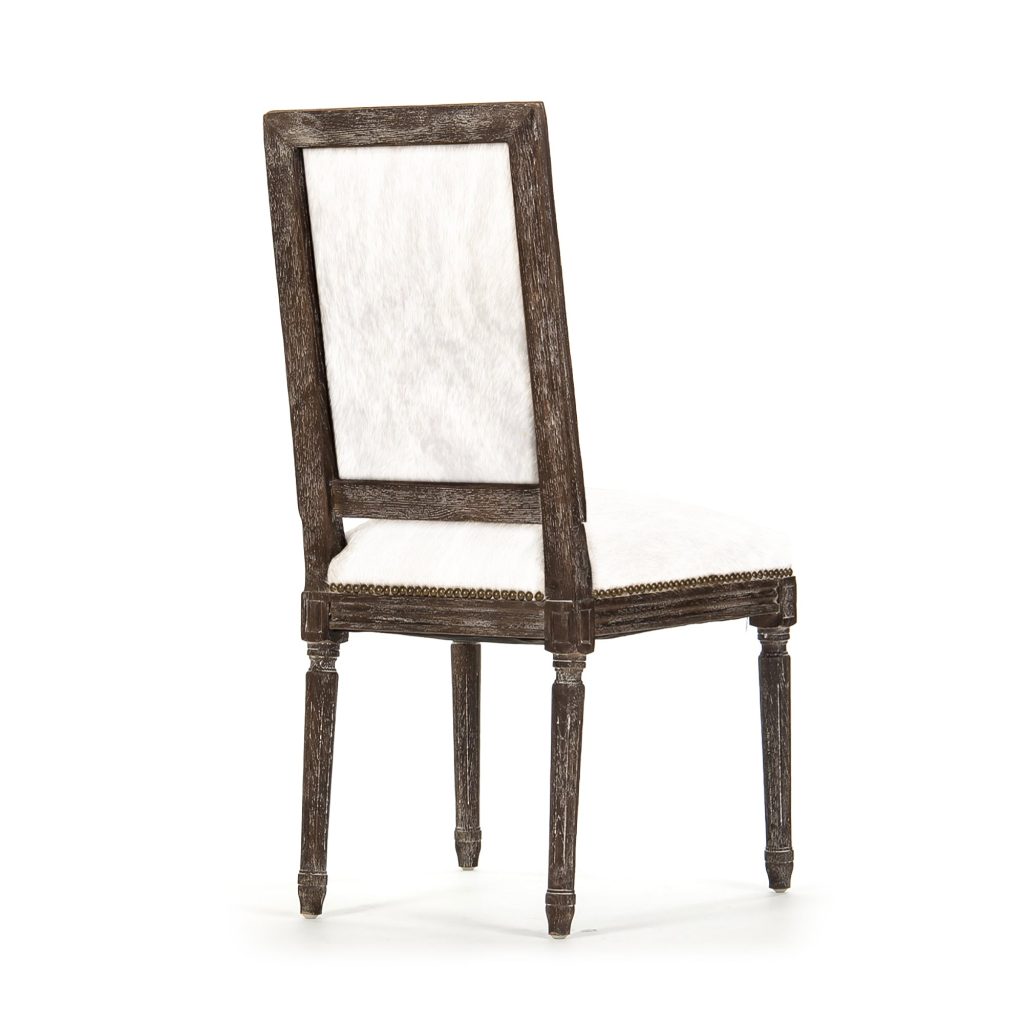 Zentique - Square Back Cow Hide Side Dining Chair