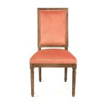 Zentique - Salmon Velvet Louis Side Chair