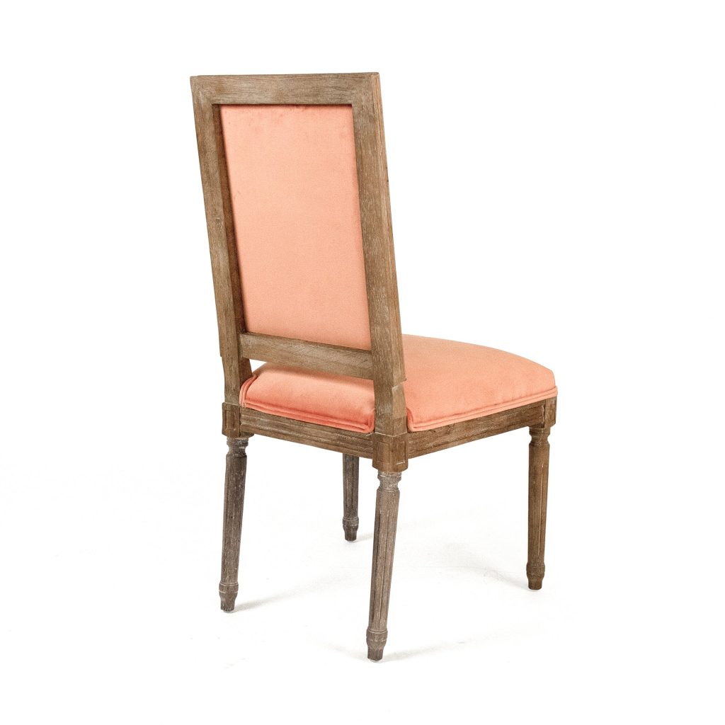 Zentique - Salmon Velvet Louis Side Chair