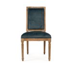 Zentique - Teal Velvet Louis Side Chair