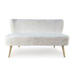 Zentique - White Faux Fur Bench