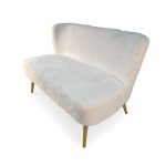 Zentique - White Faux Fur Bench