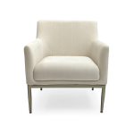 Zentique - White Velvet Arm Chair