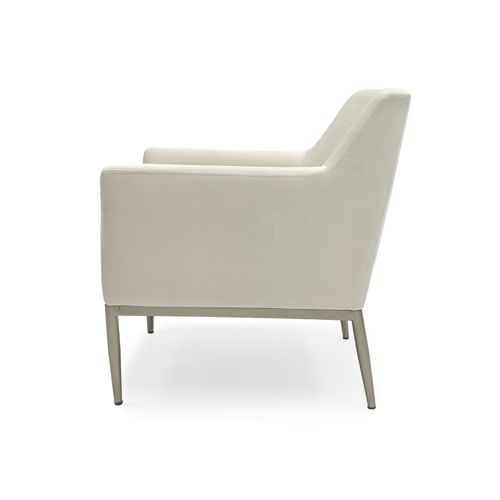 Zentique - White Velvet Arm Chair