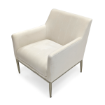 Zentique - White Velvet Arm Chair