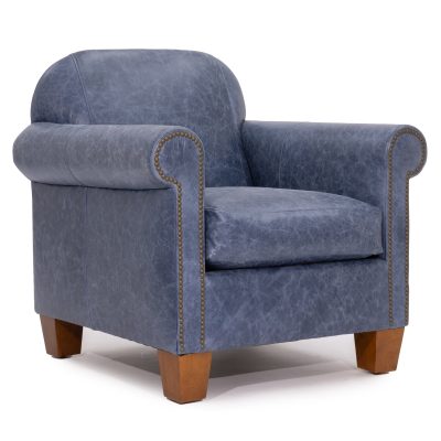 Zentique - Hamilton Arm Chair Denim Top Grain Leather