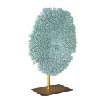 Blue Coral on Gold Base