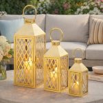 Etoile Glow Metal & Glass Lantern Set of 3