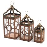 Château Grove Wood & Metal Lantern Set of 3