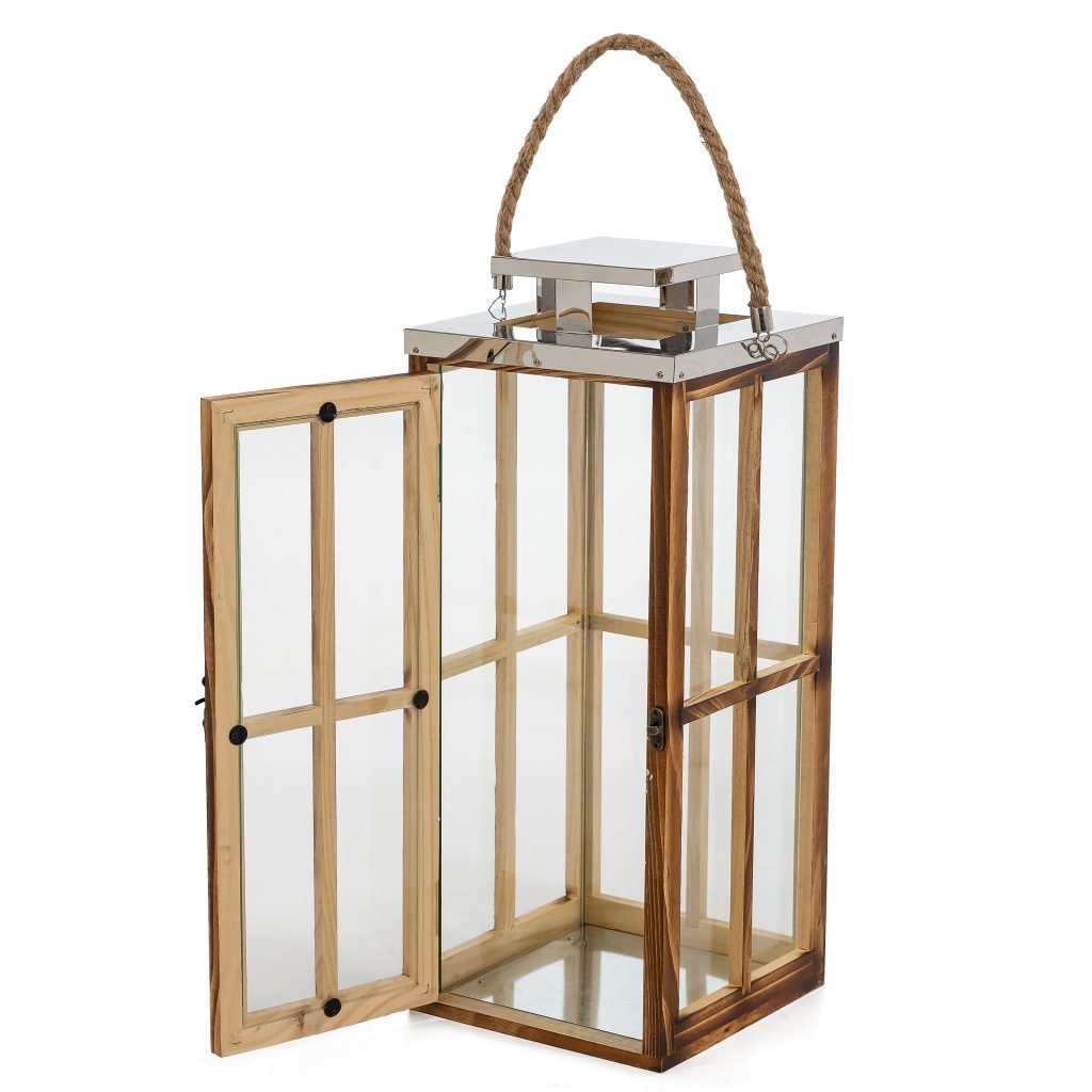 Harbor Ridge Wood & Metal Lantern Set of 2