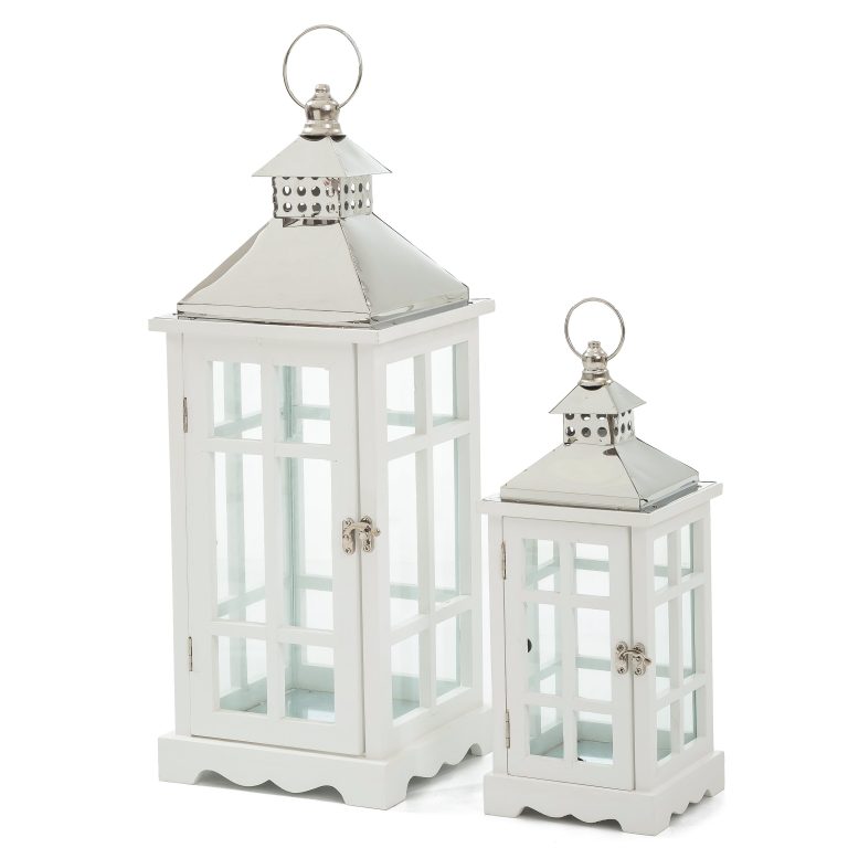 Amelie White Lantern Set (Set of 2)