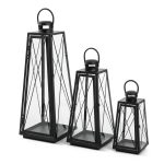 Bastion Tall Iron Lantern Set of 3