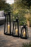 Bastion Tall Iron Lantern Set of 3