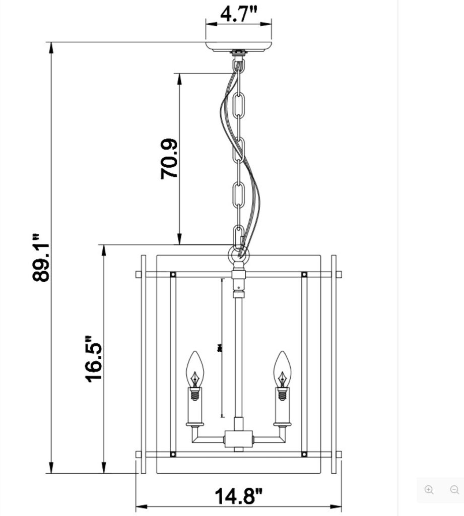 Zentique - Glass Box on Chrome Pendant Light