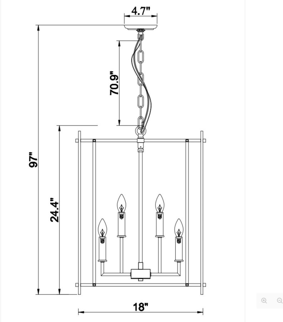 Glass Box on Chrome Pendant Light