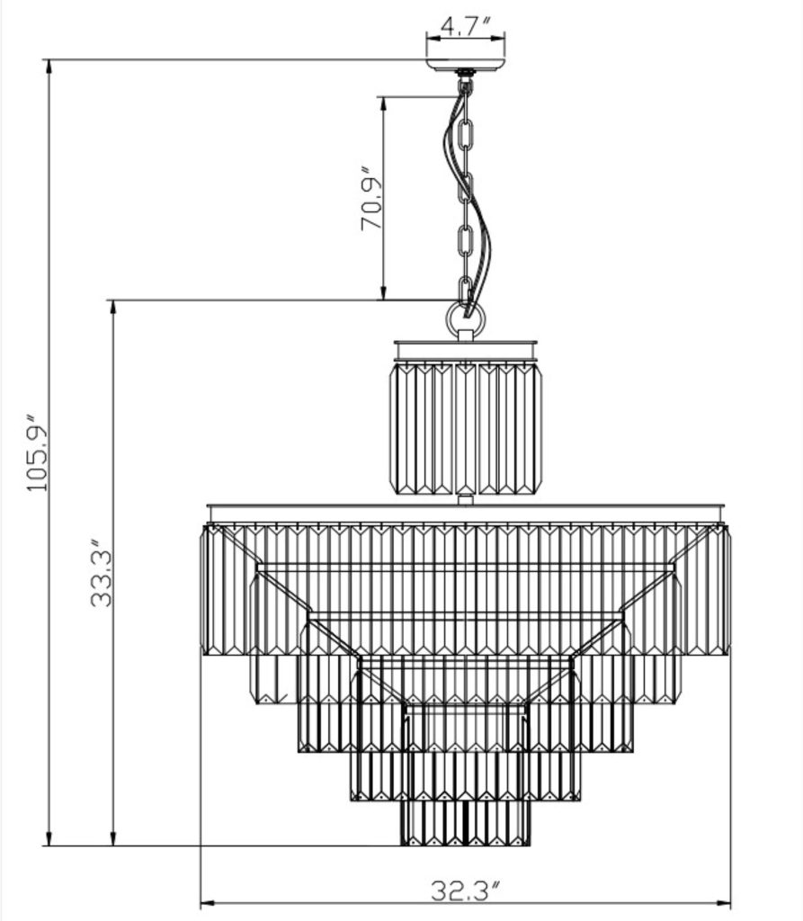 6-Tier Rustic Crystal Chandelier