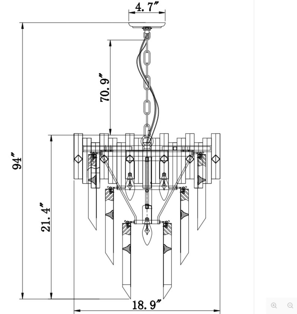4-Tier Crystal Chandelier