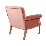 Zentique - Rose Velvet Lorraine Tufted Arm Chair