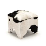 Zentique - Cow Hide Stool ZEN007 Cow BW