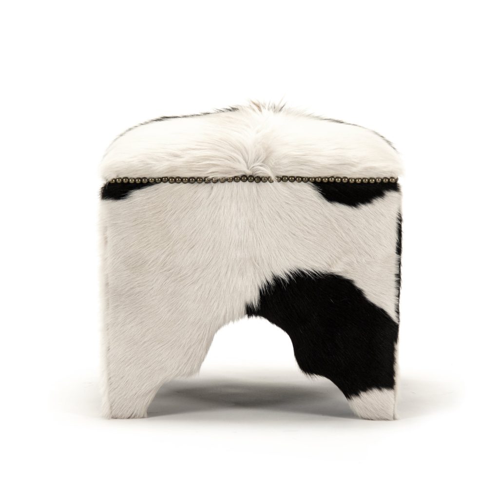 Zentique - Cow Hide Stool ZEN007 Cow BW