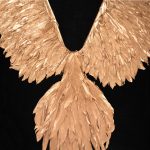 Abstract Gold Leaf Feather Bird Acrylic Wall Art